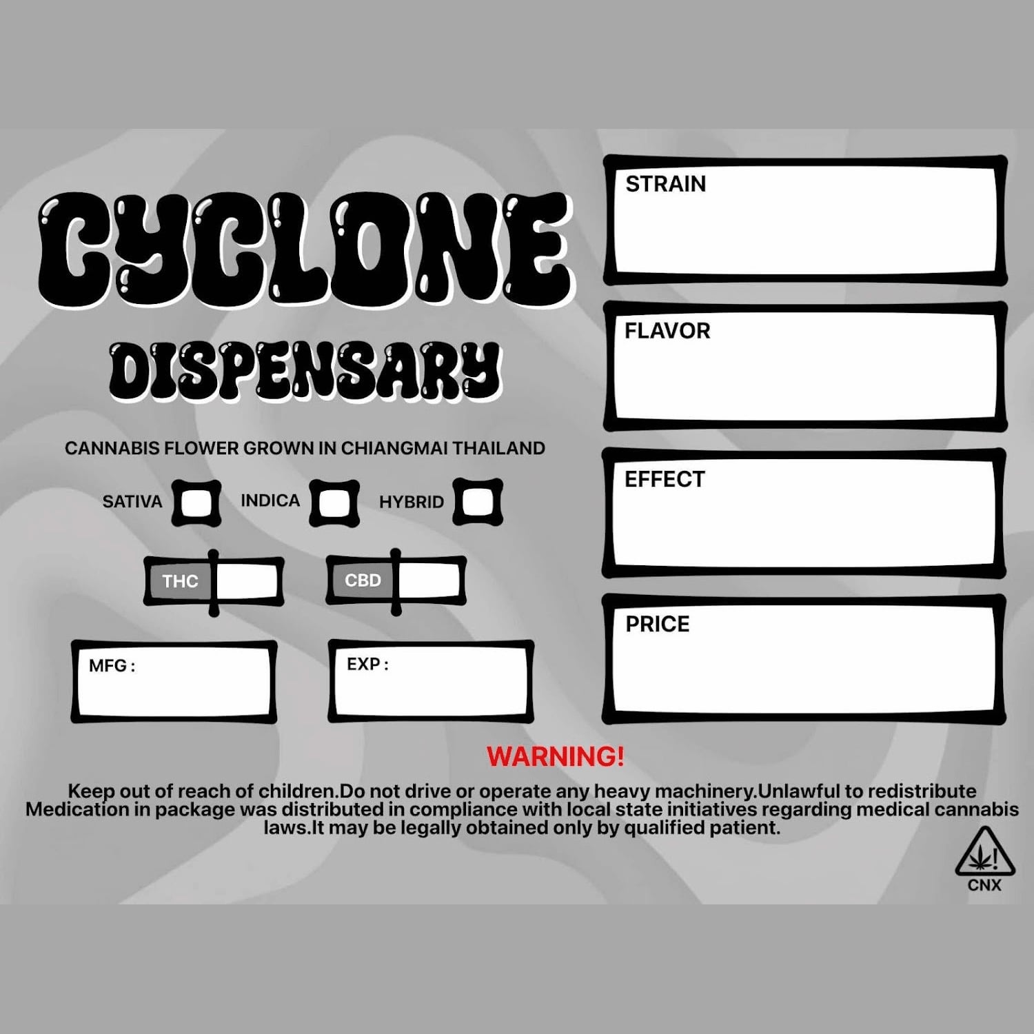Chiang Maiの大麻ショップ Cyclone Dispensary Cannabis ロゴ