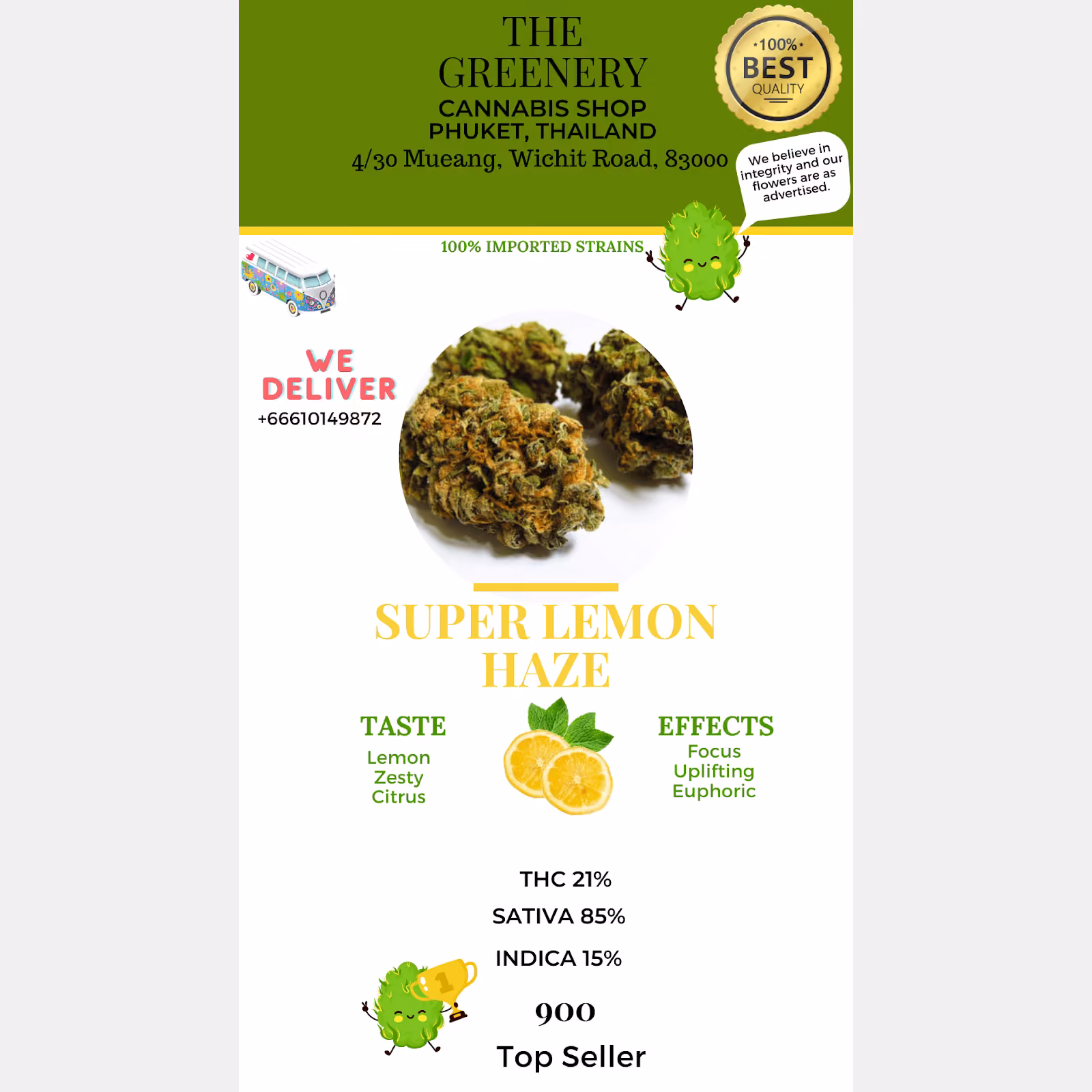 Phuket में कैनबिस डिस्पेंसरी The Greenery लोगो