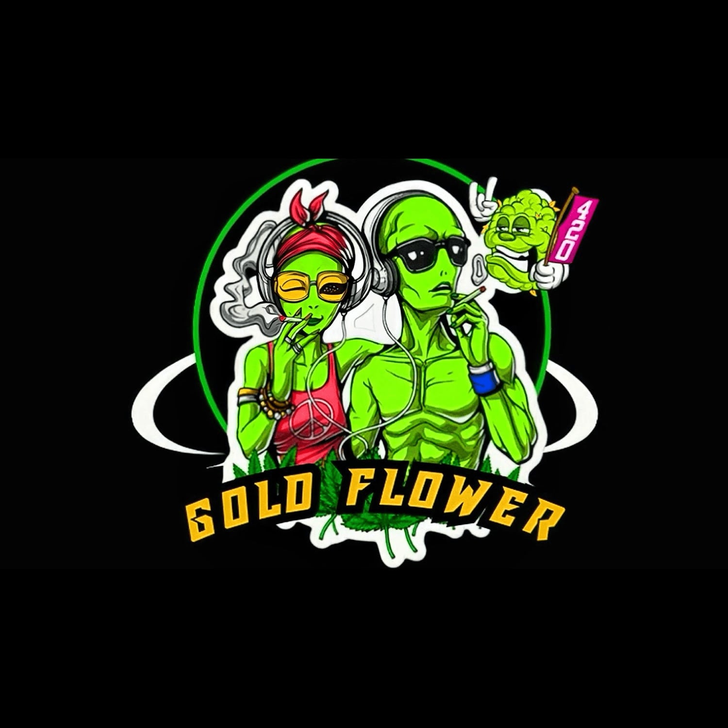 Cannabis Dispensary Weed Cannabis Gold Flower logo