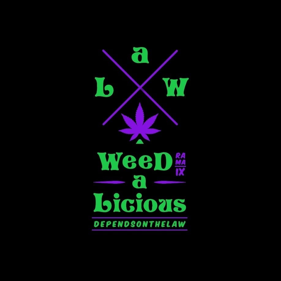 Bangkok의 대마초 매장 WEED-A-LICIOUS X SKATE SHOP RAMA IX 로고