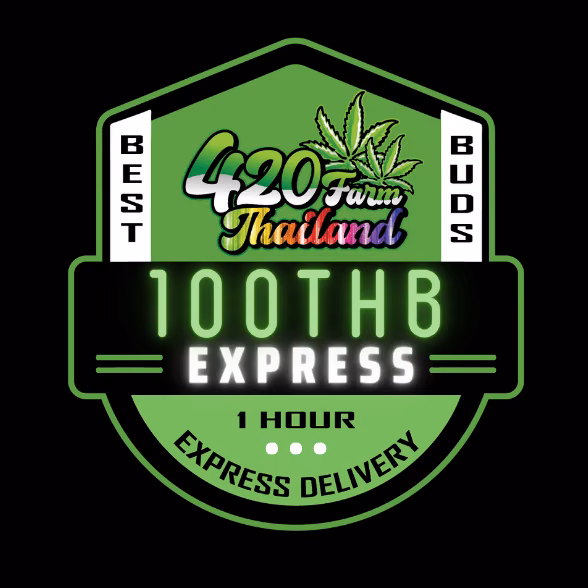 Pattayaの大麻ショップ 100Thb Express - By 420Farm ロゴ